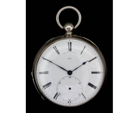 An early Victorian silver cased pocket watch by Francis James Leah, No. 8010, the white enamel dial with Roman numerals, fine