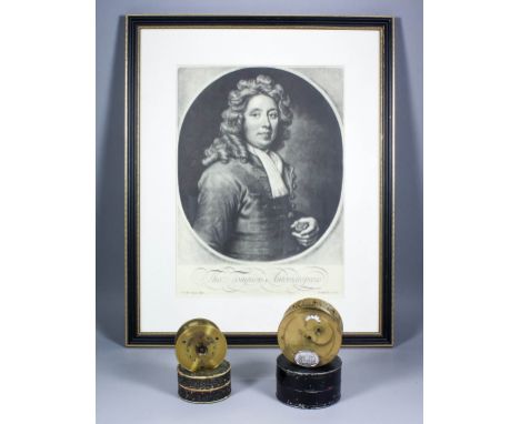 A 19th Century brass cylindrical cased "Gossage's" patent alarum in decorative brass casing, the enamel dial showing through 