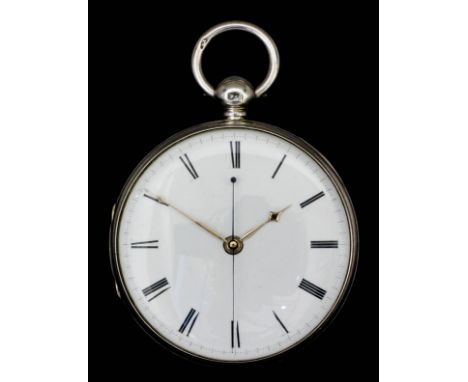 An early Victorian silver cased pocket watch by Litherland Davies &amp; Co, Liverpool, No. 12073, the white enamel dial with 