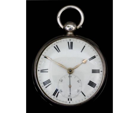 An unusual George III silver Consular cased pocket watch by Thomas Pratt of Canterbury, No. 1, the white enamel dial with Rom