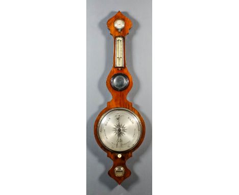 A 19th Century rosewood cased wheel barometer and thermometer by C.A. Canti of 30 High Holborn, with 10ins silvered dial and 