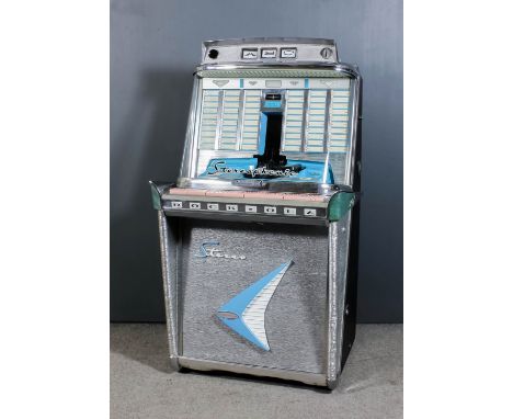 An early 1960's Rock-Ola electrically powered "Tempo 2" model 1478 "Coin-in-the-Slot" jukebox (to hold 120 records), containe