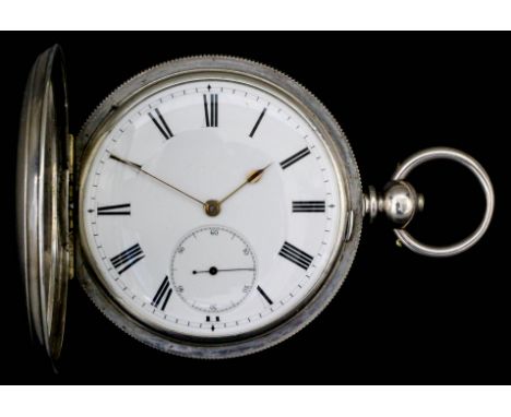 A Victorian silvery metal full hunting cased pocket watch made for John Bennett, 64 &amp; 65 Cheapside, London, No.9695, the 