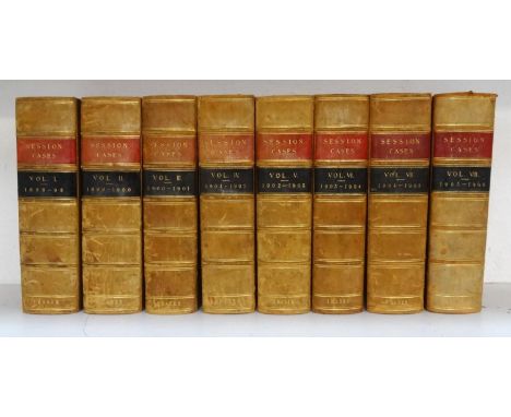 SCOTTISH LAW; SESSION CASESfrom 1898 to 1906, in light tan leather with part gilt embossing to the spines, 8 volumes 