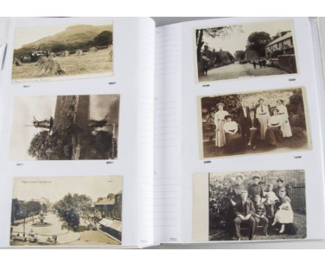 Postcards, a modern album containing approx 140 Photographic cards (many RP's) inc, Seaside, Family portraits, Army Camp Bulf