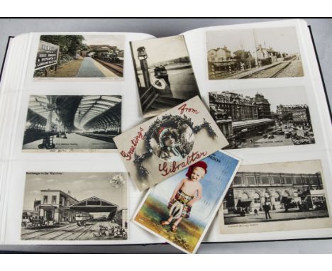 Postcards, a group of four modern albums containing approx 650 Edwardian cards inc, Basingstoke, Thames valley, Country RP's,
