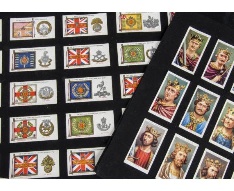Cigarette Cards, Mixture, mounted sets to include Players Uniforms of the Territorial Army, Kings & Queens of England, Regime