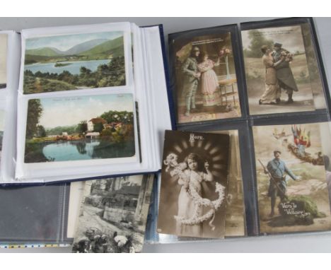 Postcards, a selection of approx 600 Edwardian cards in five modern albums inc, Lakes and Rivers, Mountains, Berkshire towns 