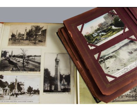 Postcards, Albums, an assortment of vintage Edwardian and later reprint cards, approx, 550 ,in five albums inc, Army camps, S