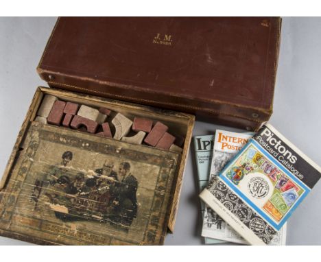 Ephemera Mixed, a selection of items including, small Masonic leather case, boxed set of Anchor blocks, vintage Cigarette car