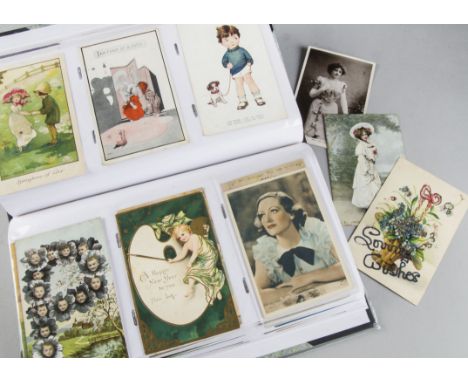 Postcards. a group of six modern albums containing approx 600 Edwardian cards inc, WW1 Comic, Children Comic, Mabel Lucy Atwe