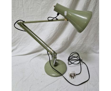 A vintage Anglepoise Lighting Ltd. green desk lamp.  