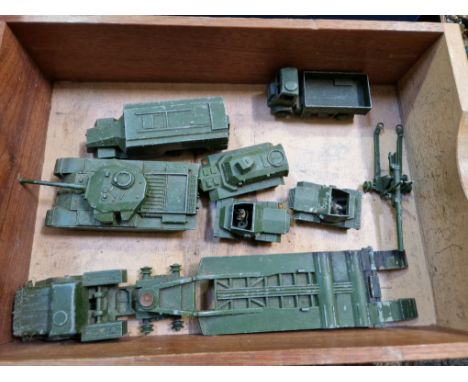 A box of military Dinky diecast vehiclesP&P:- £20.00+VAT (uk only)