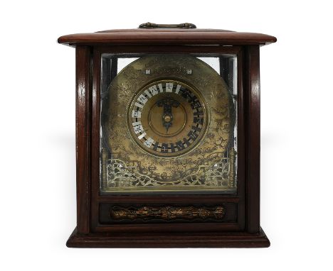 Extrem seltene japanische "Bracket Clock" mit Musikspielwerk und Kalender, sog. Makura Dokei, 1.Hälfte 19.Jh: Ca. 22 × 18 × 1
