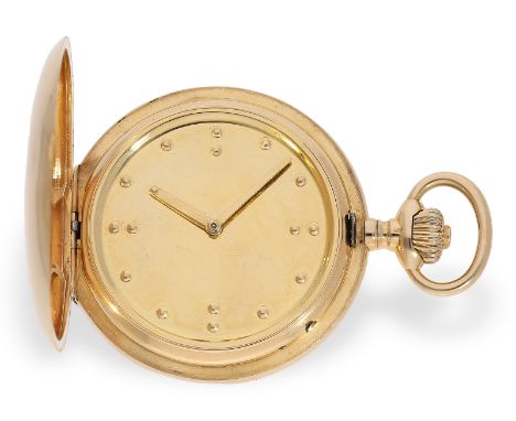 Taschenuhr: Äußerst ungewöhnliche IWC Goldsavonnette mit "Blinden-Zifferblatt", verkauft durch den schwedischen königlichen U