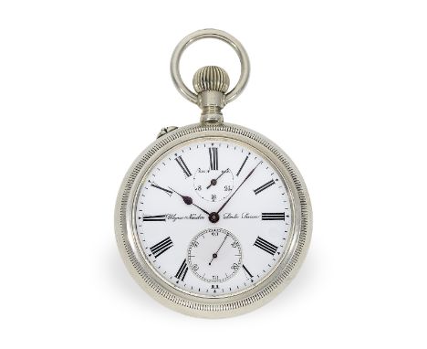 Taschenuhr: extrem seltenes Beobachtungschronometer, Ulysse Nardin Locle Suisse mit Anzeige der Gangreserve, circa 1915: Ca. 