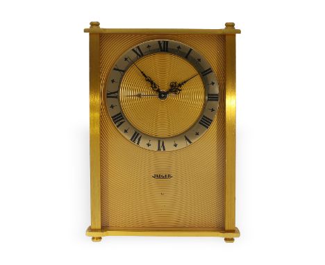 Seltene vintage Jaeger-LeCoultre Tischuhr mit Musikspielwerk/Wecker und 8-Tage-Werk, Ref. 2160, 60er-Jahre:Ca. 13 × 9 × 4cm, 