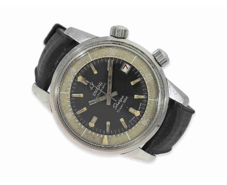 Armbanduhr: gesuchte, große vintage Taucheruhr, Enicar Sherpa Super-Dive Automatic, Ref. 2342, 09/1966: Ca. Ø40mm, Edelstahl,