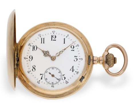 Ca. Ø52,5mm, ca. 97g, 14K Gold, guillochiert, alle 3 Deckel aus Gold, originales Chopard-Gehäuse, hochfeines Präzisionsankerw