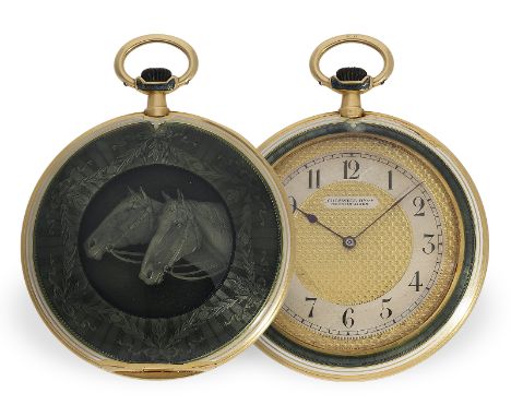 Taschenuhr: exquisite, super flache Gold/Emaille-Lepine in Ausnahmequalität, Movado Ref.5420, für Chiswell Buenos Aires, ca.1