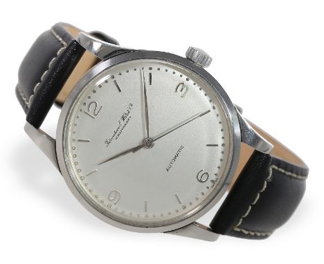 Armbanduhr: Ca. Ø35mm, Edelstahl, Druckboden, IWC-Punze, Gehäusenummer 1349907, Automatwerk Kaliber 852, Werksnummer 1349571,