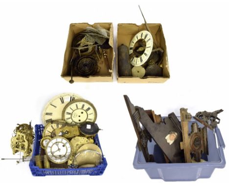 Quantity of various incomplete movements and clock spares etc
