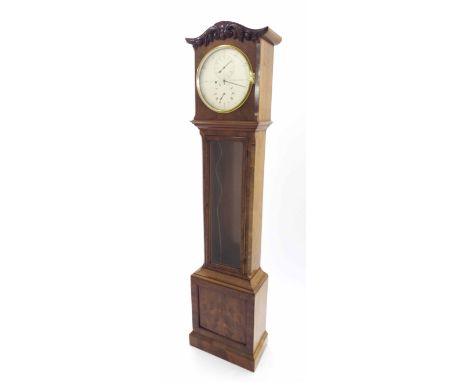 Good Scottish mahogany domestic regulator longcase clock, the 12" circular silvered dial signed Ritchie & Son, Edinburgh, the