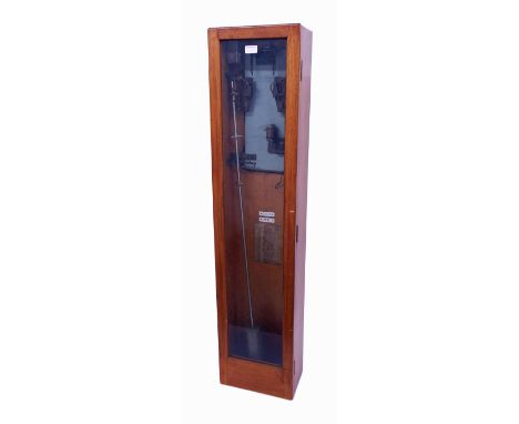Gent of Leicester electric master clock, within a light oak glazed case, 61" high (pendulum)