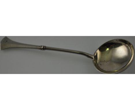 A Russian solid silver soup spoon hallmarked Moscow 1895