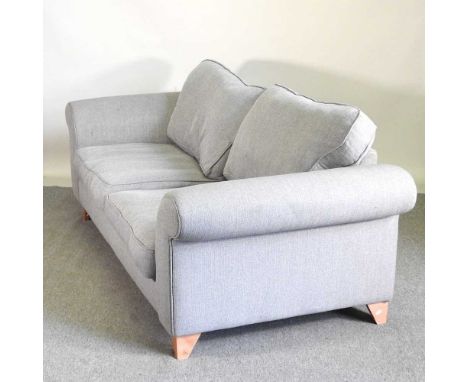 A modern grey upholstered sofa, 215cm wide215w x 92d x 80h cm