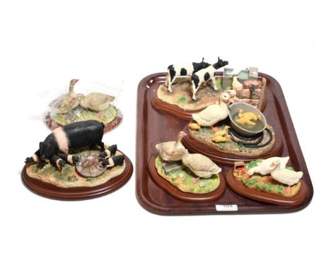 Border Fine Arts 'Never Satisfied' (Wessex Saddleback), model No. B0442b and 'Staying Cool', model No. B0440; together with S