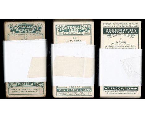 Football cigarette card collection. Contains 1928 footballers, Footballers caricatures by RIP 1926 and Association footballer