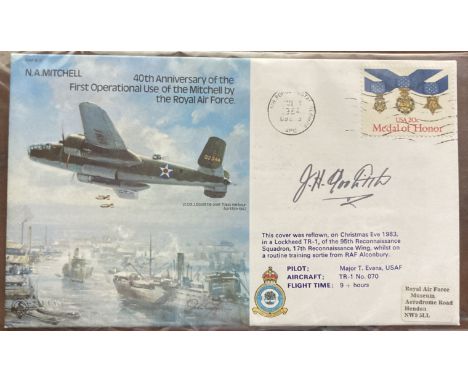WW2 Gen Jimmy Doolittle Tokyo Raider signed Mitchell Bomber RAF flown cover. James Harold Doolittle (December 14, 1896 - Sept