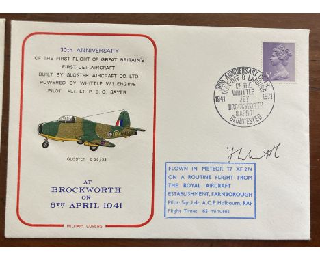Sir Frank Whittle Jet Engine designer signed rare RAF Brockworth Gloster cover. Air Commodore Sir Frank Whittle, OM, KBE, CB,