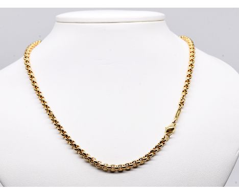 Goldene Collierkette, Chopard, Geneve, 90- er Jahre. 750/- Gelbgold. Gesamtgewicht ca. 16,5 g. Erbsenkettenmuster. Karabiner-