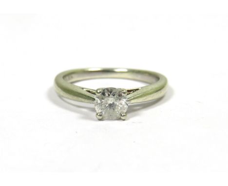 9ct White Gold Ring set with a Solitaire Diamond of 0.50pts.  Finger size 'K'   2.7g