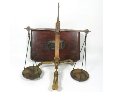 Antique set of Sovereign Scales by Bank of England in original carry box. Working order. See photos.