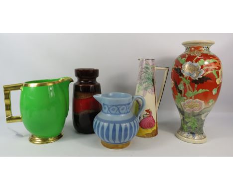 Mixed ceramics vases and jugs including Carltonware, West german pottery etc.