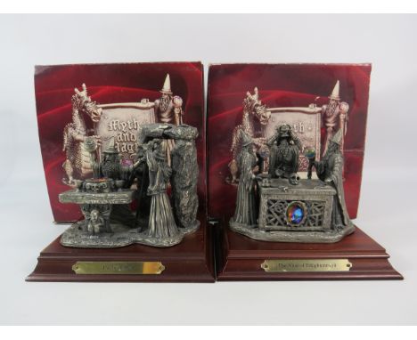 Pewter Myth and magic figures Invocation and Alter of Enlightenment, the tallest is 5 1/4". With boxes.