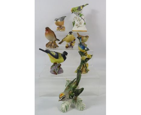Selection of bird figurines by Royal Worcester, Beswick, Goebel, Capodimonte etc.
