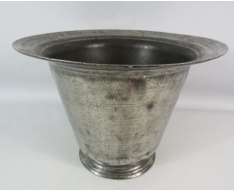 Antique Welsh hat type pewter commode, 8 3/4" tall. 