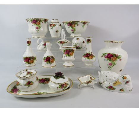 Royal Albert Old Country Roses decorative china vases, trinkets, planter etc.