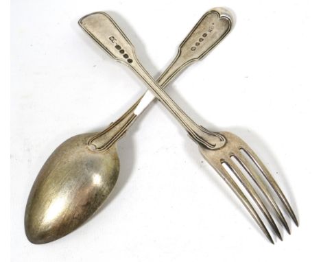 Two Hallmarked Georgian Fork and Spoon.  Total weight 98g.  See photos. 