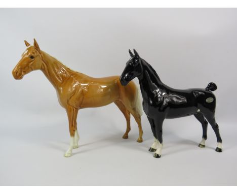 Beswick horse figurines Palomino Bois roussel and Hackney Chapion Black Magic.
