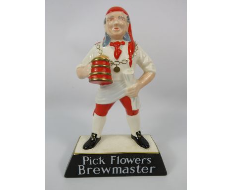 Carltonware Advertising figure " Pick Flowers Brewmaster", 9.5" tall.