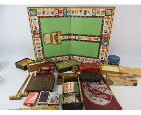 Large selection of vintage board games, dominoes, chess sets, cards etc.