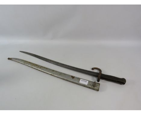 French Chassepot bayonet sword with scabbard.