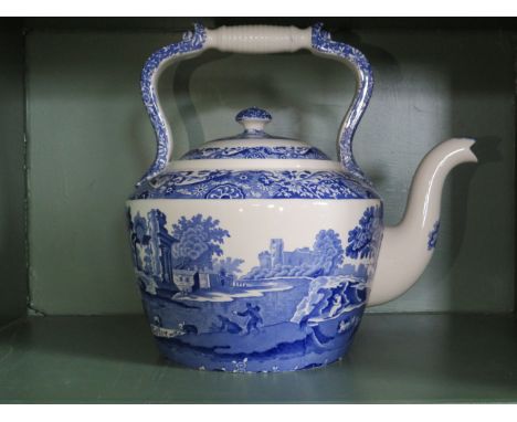 Extra large Victorian style Spode Italian teapot, 12.5" Tall.