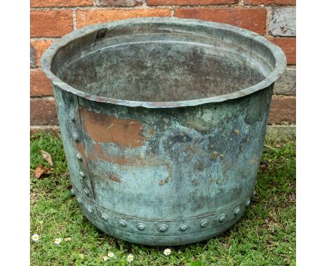 A 19th century copper copper of rivetted construction50cm wide x 36cm highQty: 1In good condition considering age and use. Wi