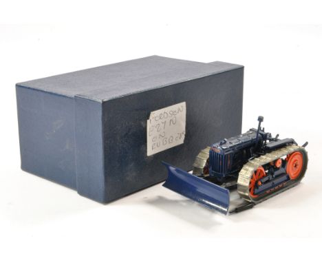 Hand built Scaledown 1/32 Farm issue comprising Fordson E27N Crawler Tractor with dozer blade. Model with signs of some displ